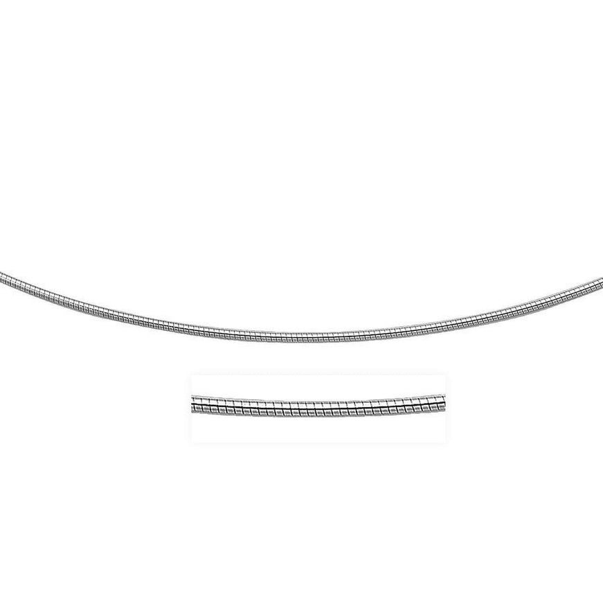 14k White Gold Necklace in a Round Omega Chain Style - Ellie Belle