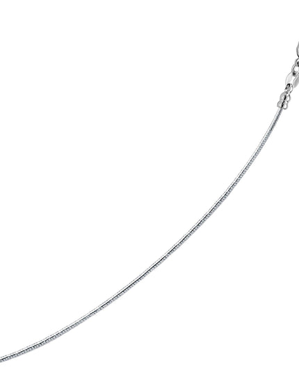 14k White Gold Necklace in a Round Omega Chain Style - Ellie Belle