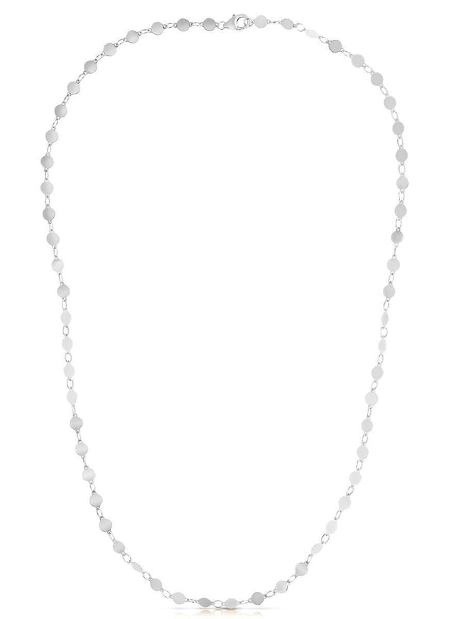 14k White Gold Necklace with Polished Circles - Ellie Belle