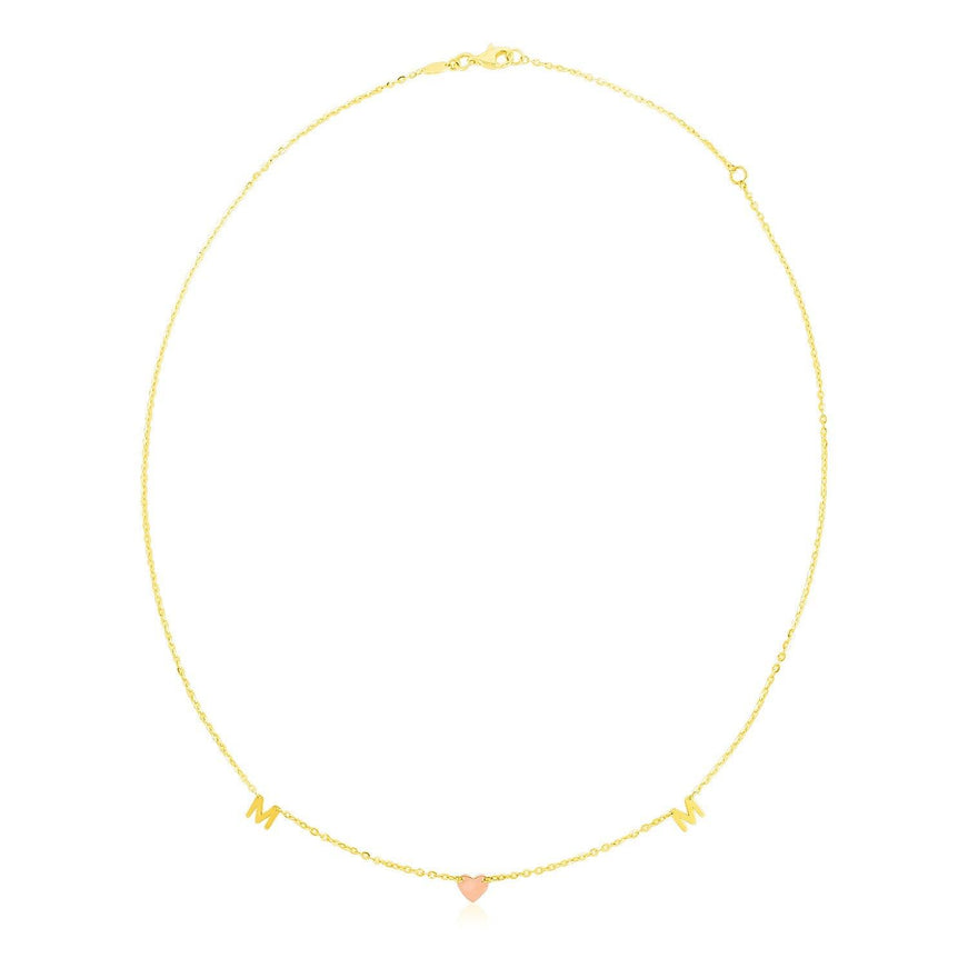 14k Yellow and Rose Gold Mom Necklace - Ellie Belle