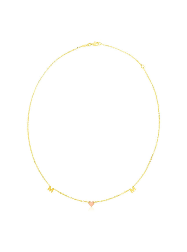 14k Yellow and Rose Gold Mom Necklace - Ellie Belle