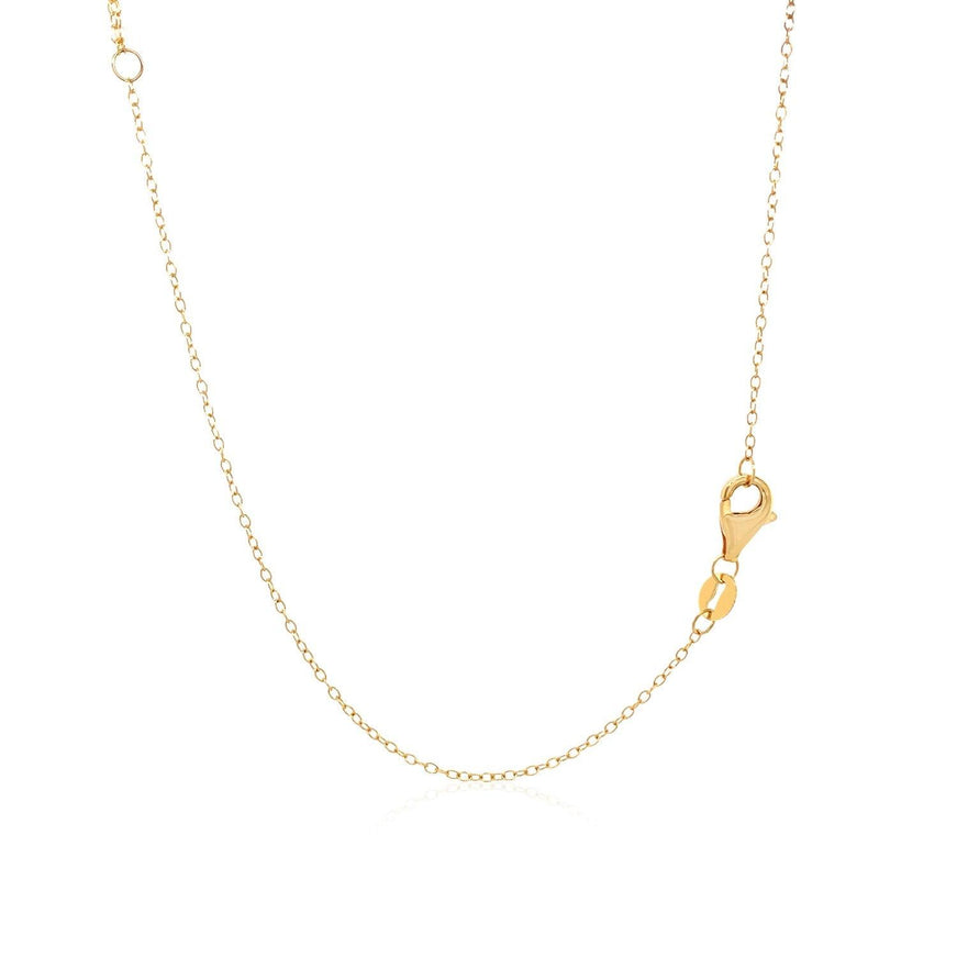 14k Yellow Gold 18 inch Two Strand Necklace with Circle and Bar Pendants - Ellie Belle