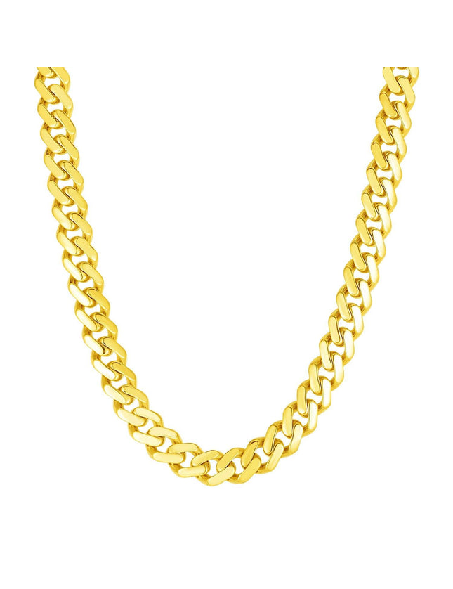 14k Yellow Gold 22 inch Polished Curb Chain Necklace - Ellie Belle