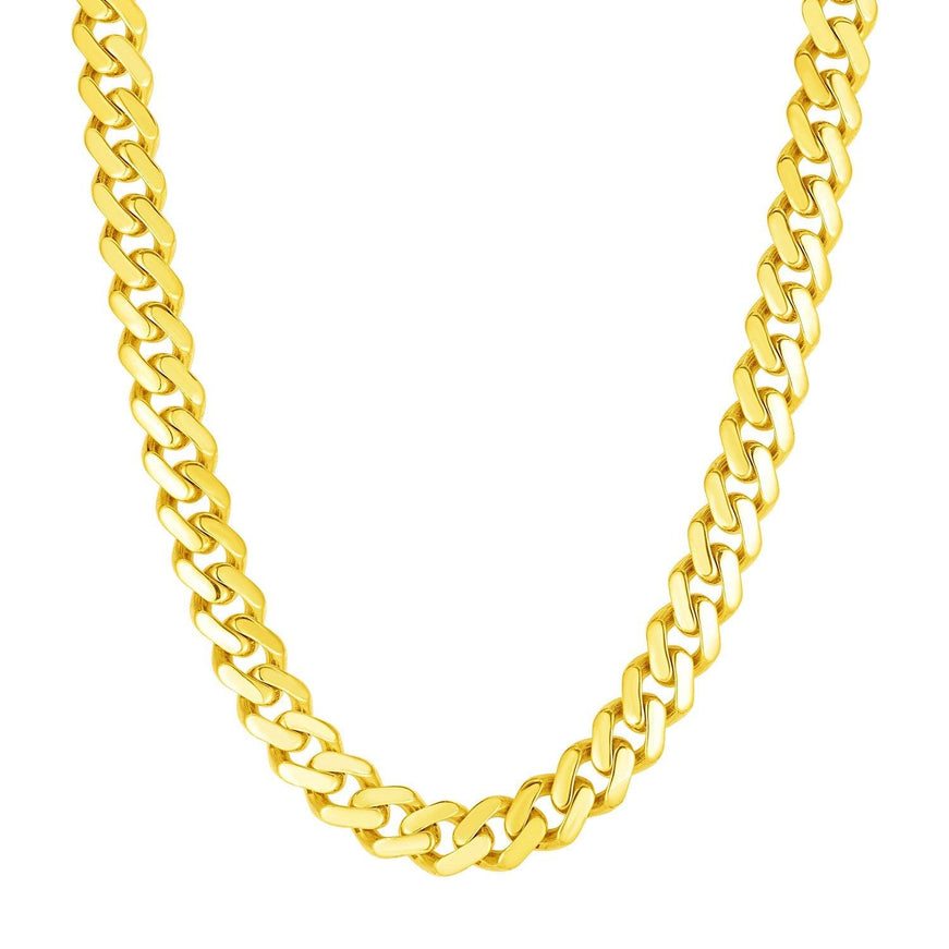 14k Yellow Gold 22 inch Polished Curb Chain Necklace - Ellie Belle