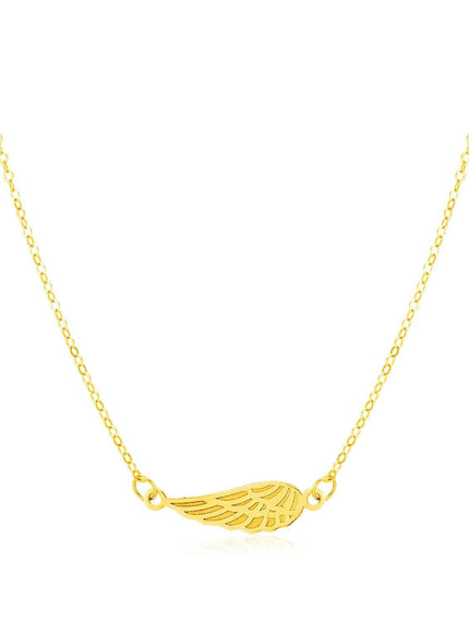 14K Yellow Gold Angel Wing Necklace - Ellie Belle