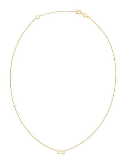 14K Yellow Gold Aquarius Necklace - Ellie Belle