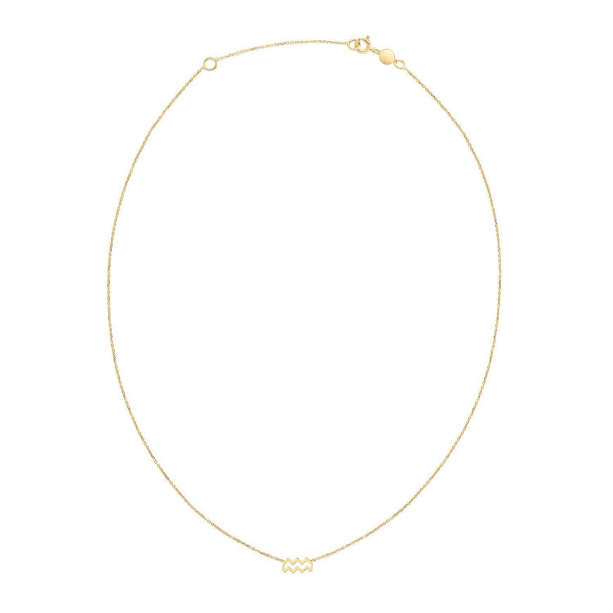 14K Yellow Gold Aquarius Necklace - Ellie Belle