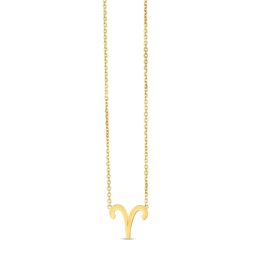 14K Yellow Gold Aries Necklace - Ellie Belle