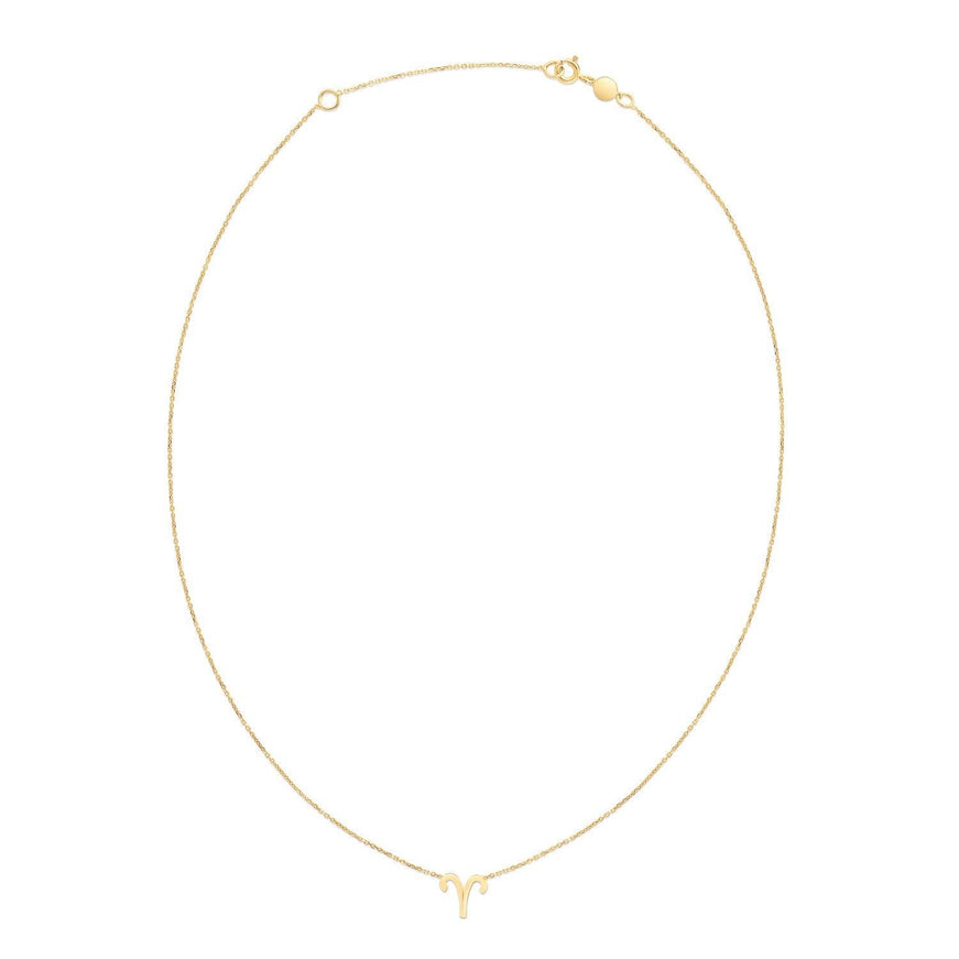 14K Yellow Gold Aries Necklace - Ellie Belle