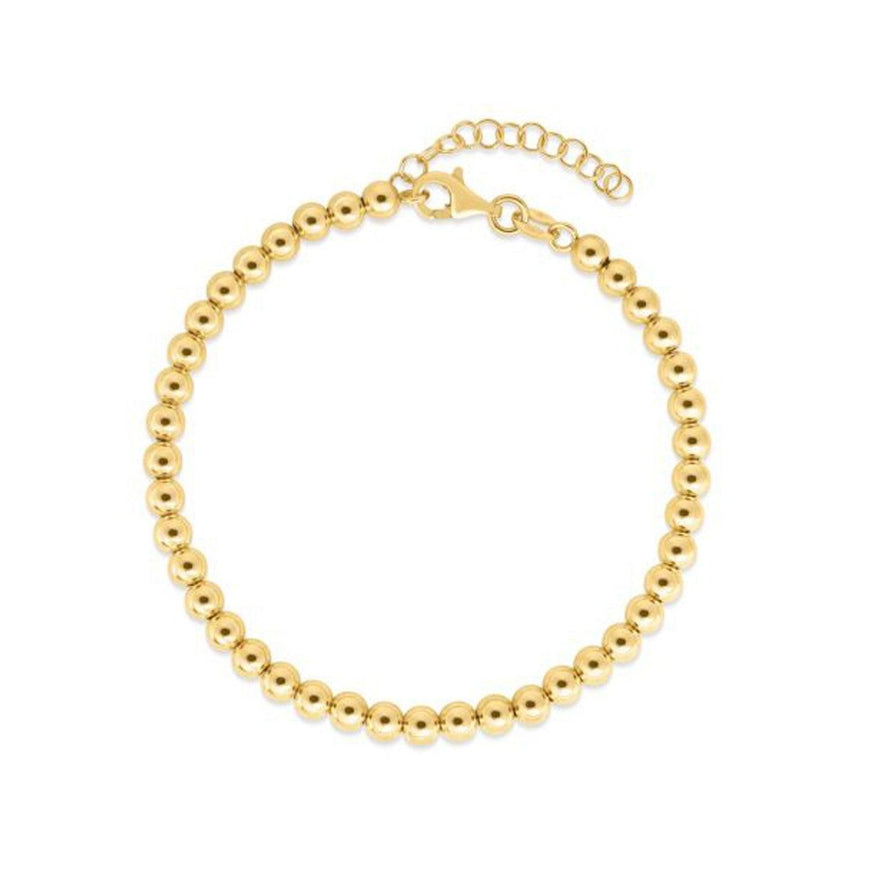 14k Yellow Gold Bead Chain Necklace(4mm) - Ellie Belle