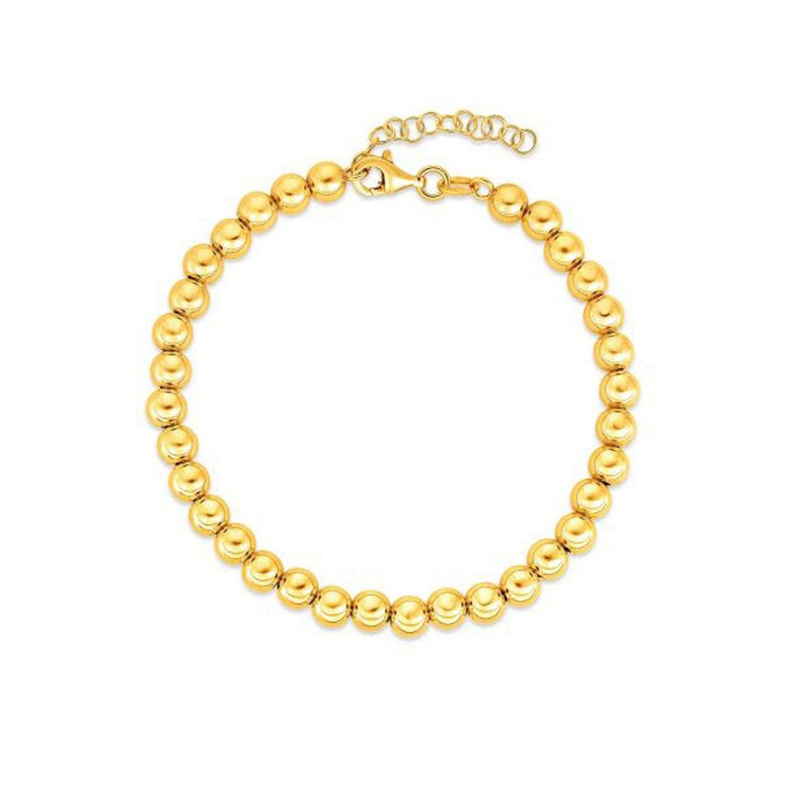 14k Yellow Gold Bead Chain Necklace(5mm) - Ellie Belle