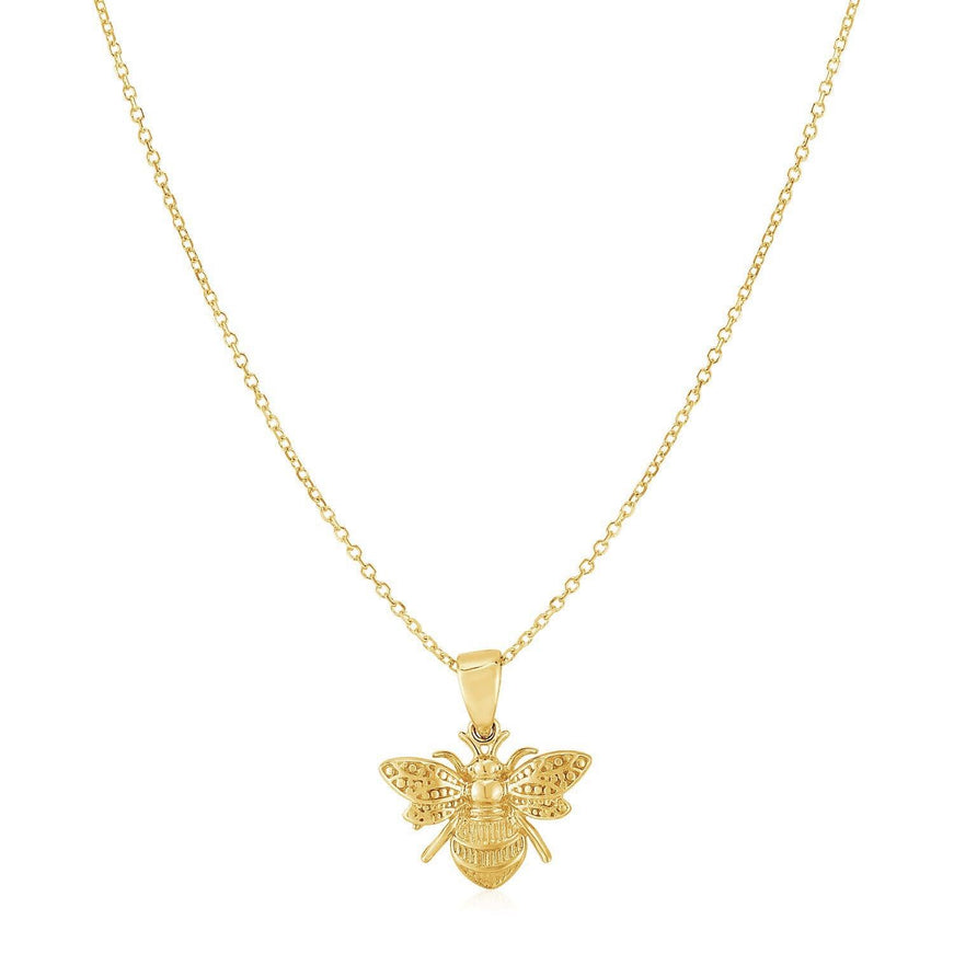 14K Yellow Gold Bee Necklace - Ellie Belle