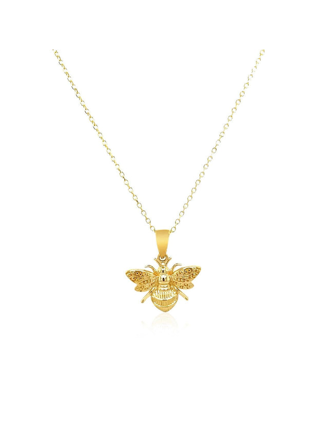 14K Yellow Gold Bee Necklace - Ellie Belle