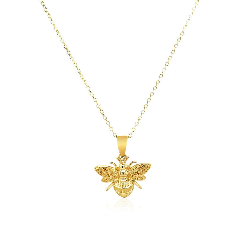 14K Yellow Gold Bee Necklace - Ellie Belle