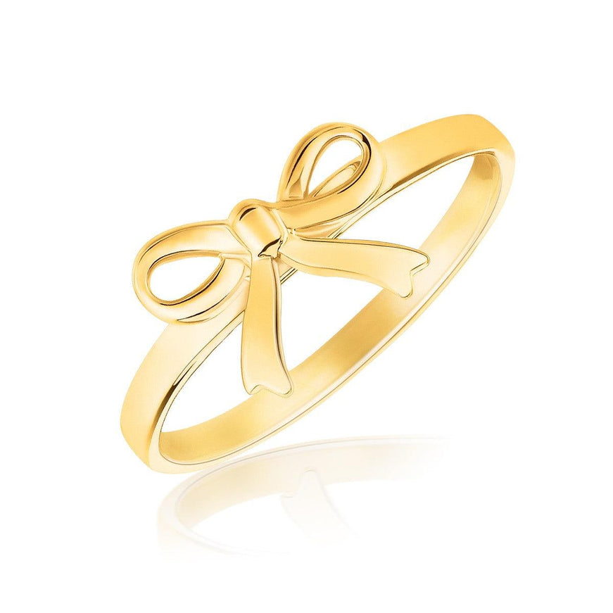 14k Yellow Gold Bow Ring - Ellie Belle