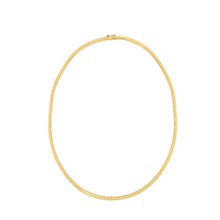 14k Yellow Gold Brick Omega Necklace - Ellie Belle