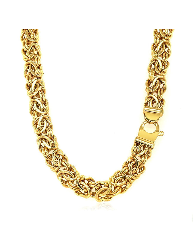14k Yellow Gold Byzantine Motif Chain Necklace - Ellie Belle
