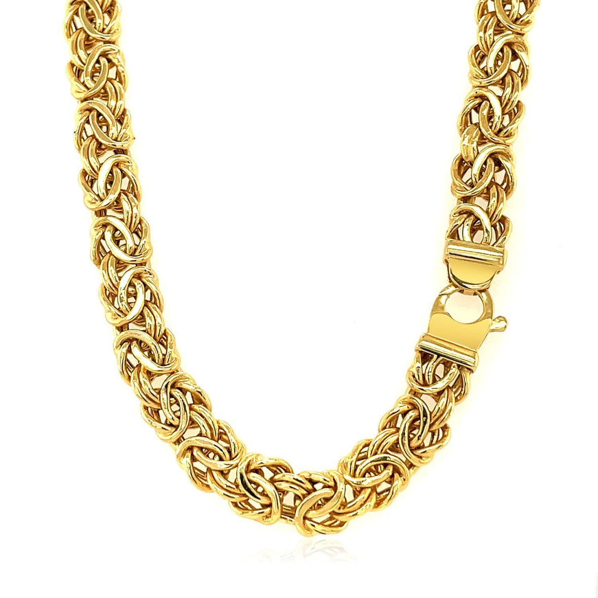 14k Yellow Gold Byzantine Motif Chain Necklace - Ellie Belle