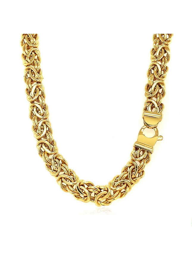 14k Yellow Gold Byzantine Motif Chain Necklace - Ellie Belle