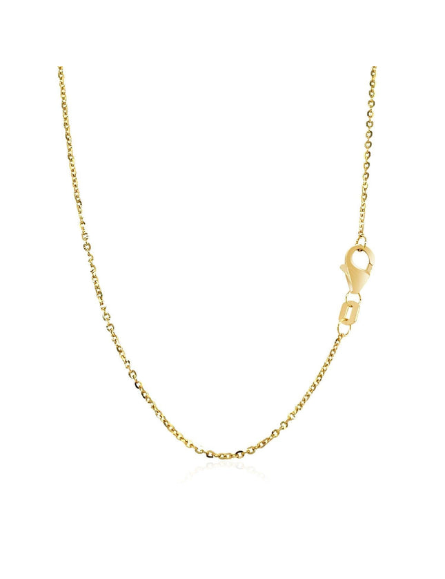 14k Yellow Gold Chain Necklace with a Shiny Flat Bar - Ellie Belle