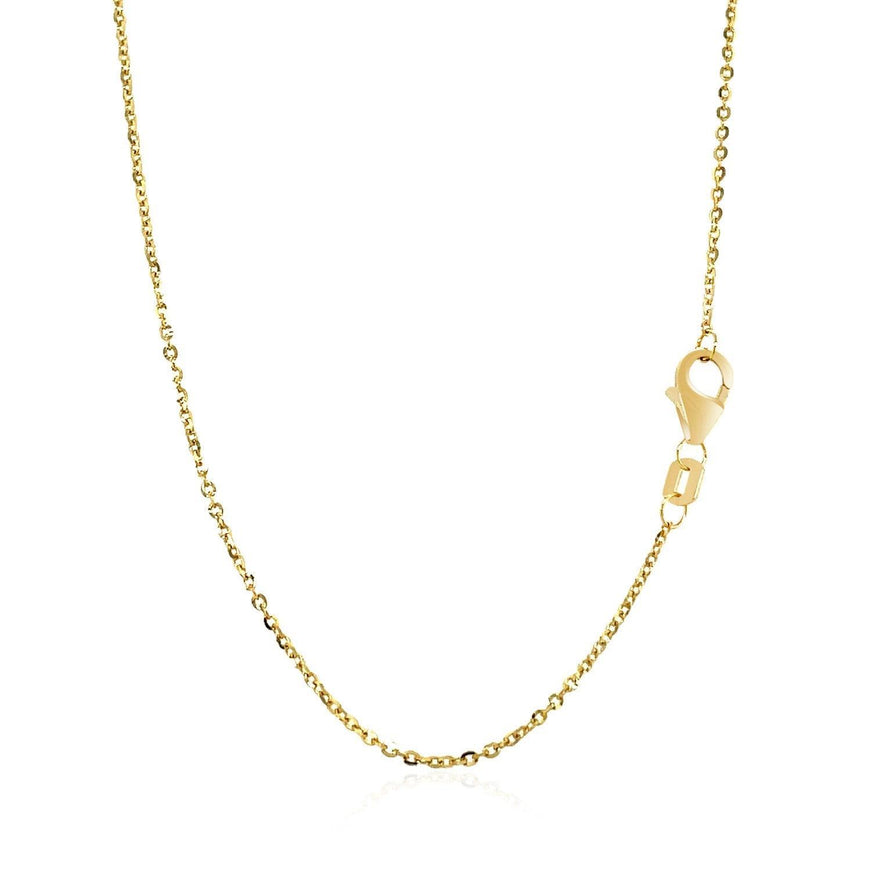 14k Yellow Gold Chain Necklace with a Shiny Flat Bar - Ellie Belle