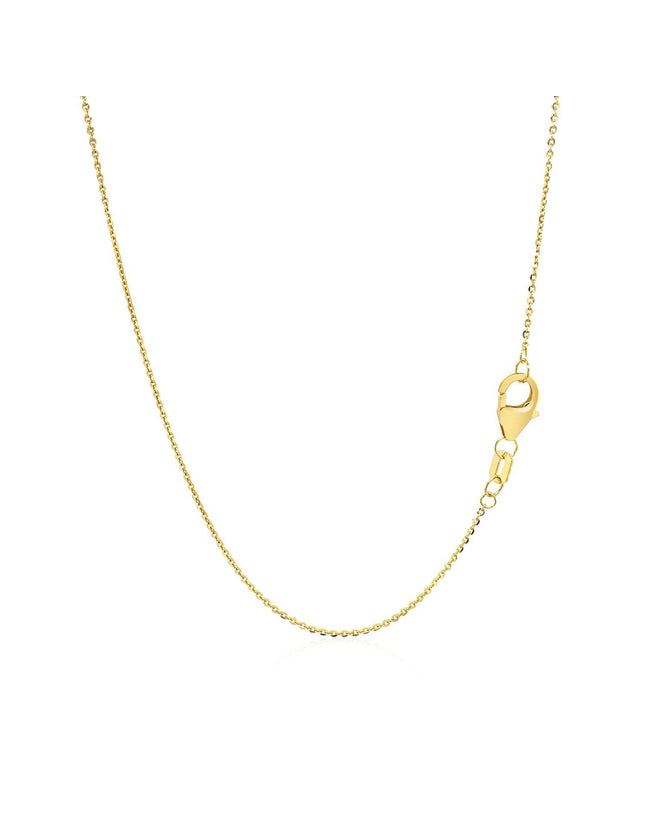 14k Yellow Gold Chain Necklace with Sliding Puffed Heart Charm - Ellie Belle