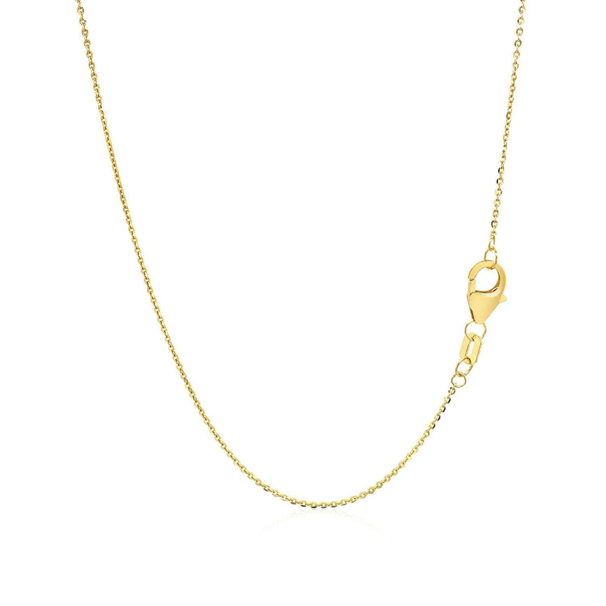 14k Yellow Gold Chain Necklace with Sliding Puffed Heart Charm - Ellie Belle