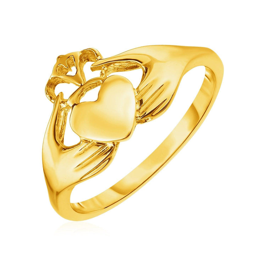 14k Yellow Gold Claddagh Ring - Ellie Belle