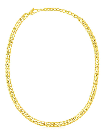 14k Yellow Gold Cuban Chain Choker Necklace - Ellie Belle