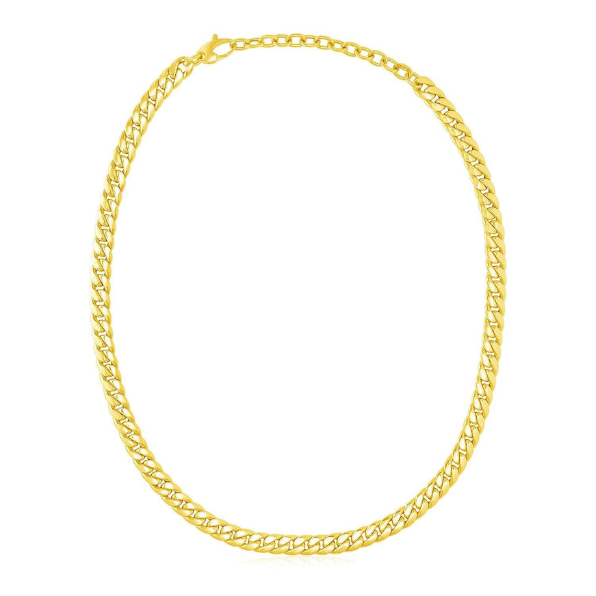 14k Yellow Gold Cuban Chain Choker Necklace - Ellie Belle