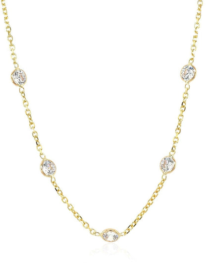 14k Yellow Gold CZ By the Yard Long Links - Ellie Belle