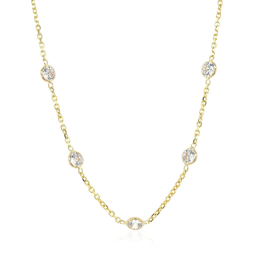 14k Yellow Gold CZ By the Yard Long Links - Ellie Belle