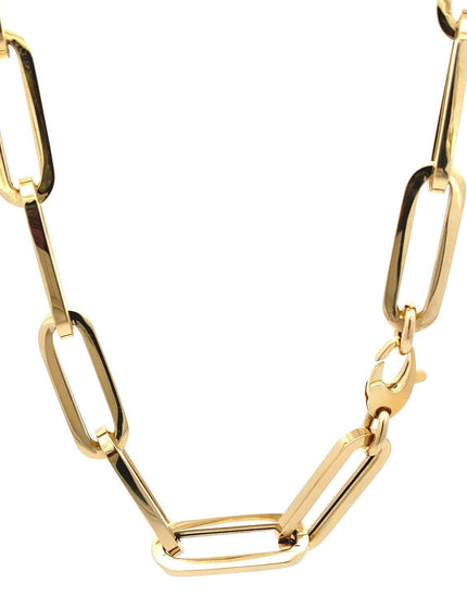 14k Yellow Gold Extra Wide Paperclip Chain Necklace - Ellie Belle