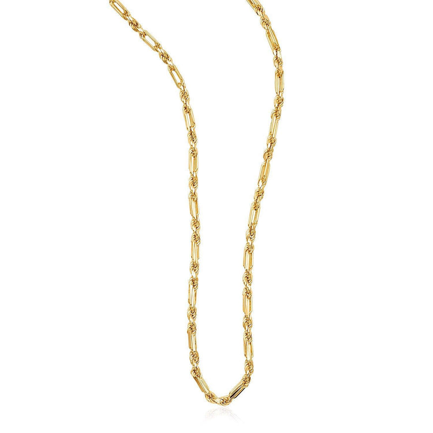 14k Yellow Gold Figaro Chain Necklace - Ellie Belle