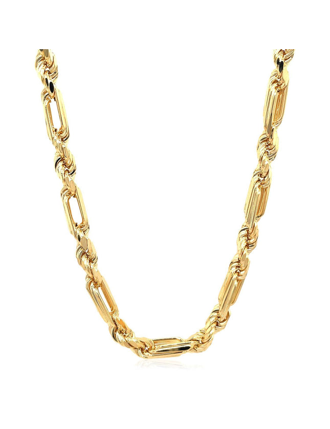14k Yellow Gold Figaro Chain Necklace - Ellie Belle