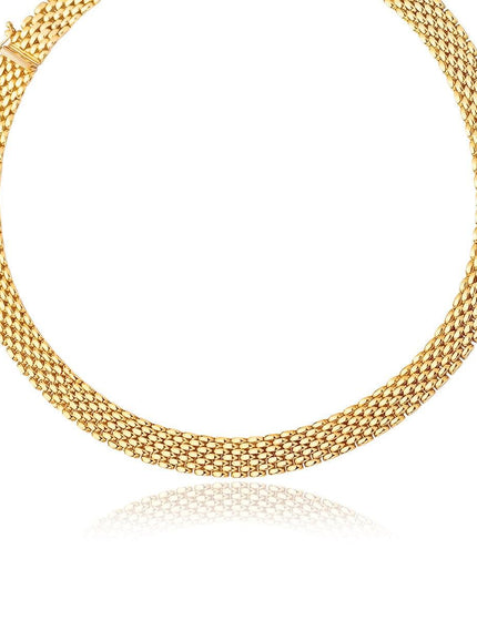 14k Yellow Gold Flexible Panther 9.0mm Line Necklace - Ellie Belle