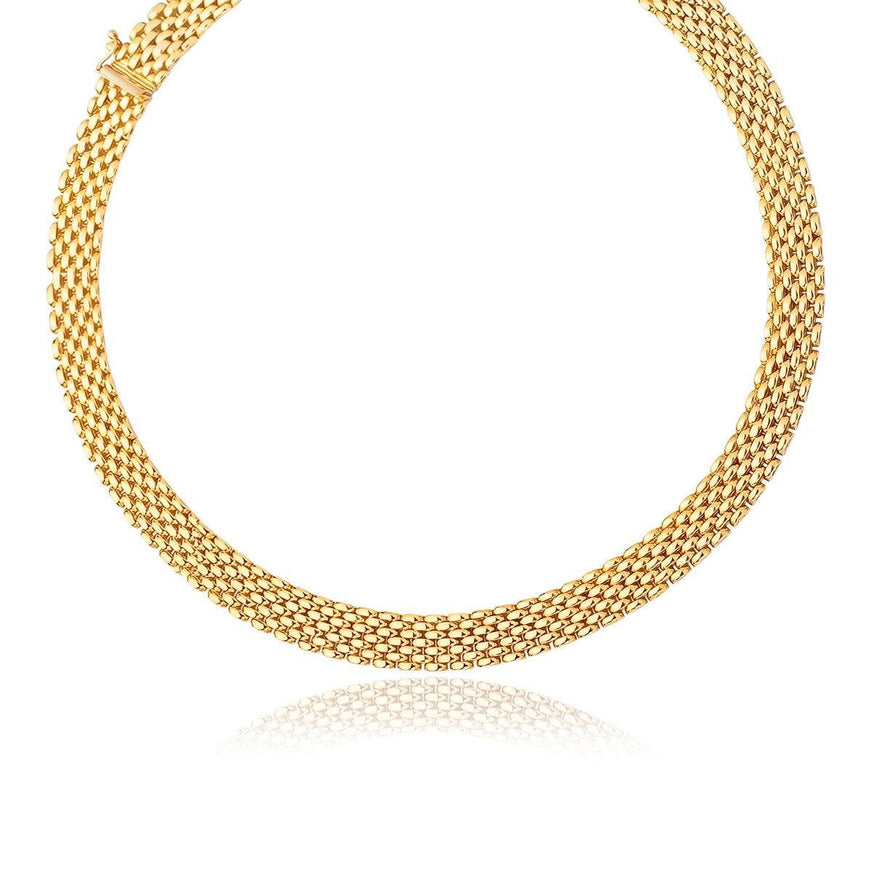 14k Yellow Gold Flexible Panther 9.0mm Line Necklace - Ellie Belle