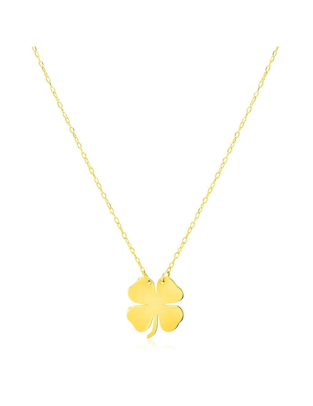 14K Yellow Gold Four Leaf Clover Necklace - Ellie Belle