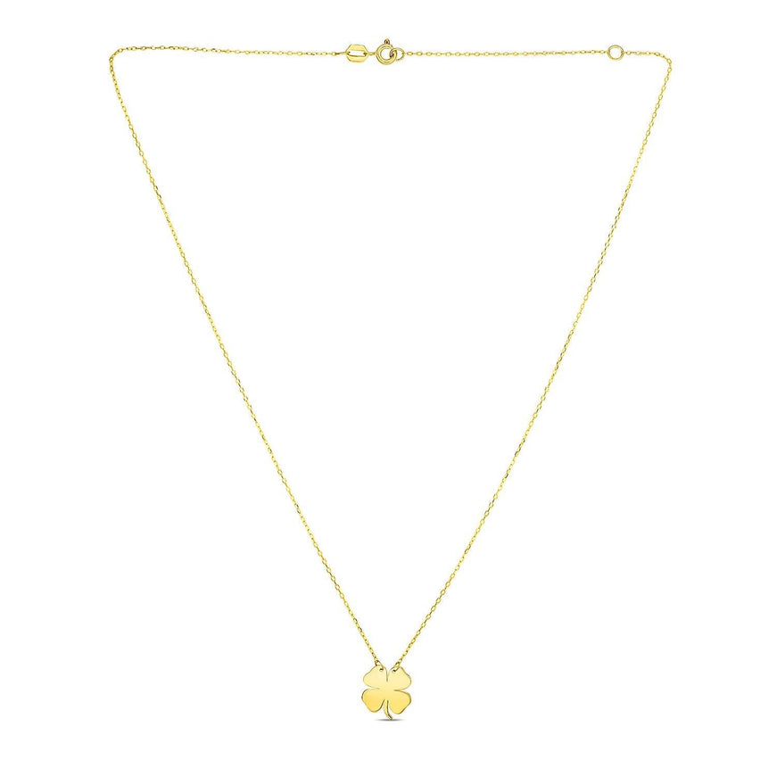 14K Yellow Gold Four Leaf Clover Necklace - Ellie Belle