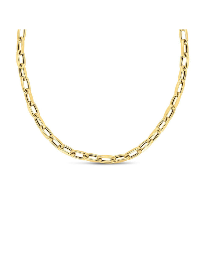 14k Yellow Gold French Cable Link Necklace (6mm) - Ellie Belle