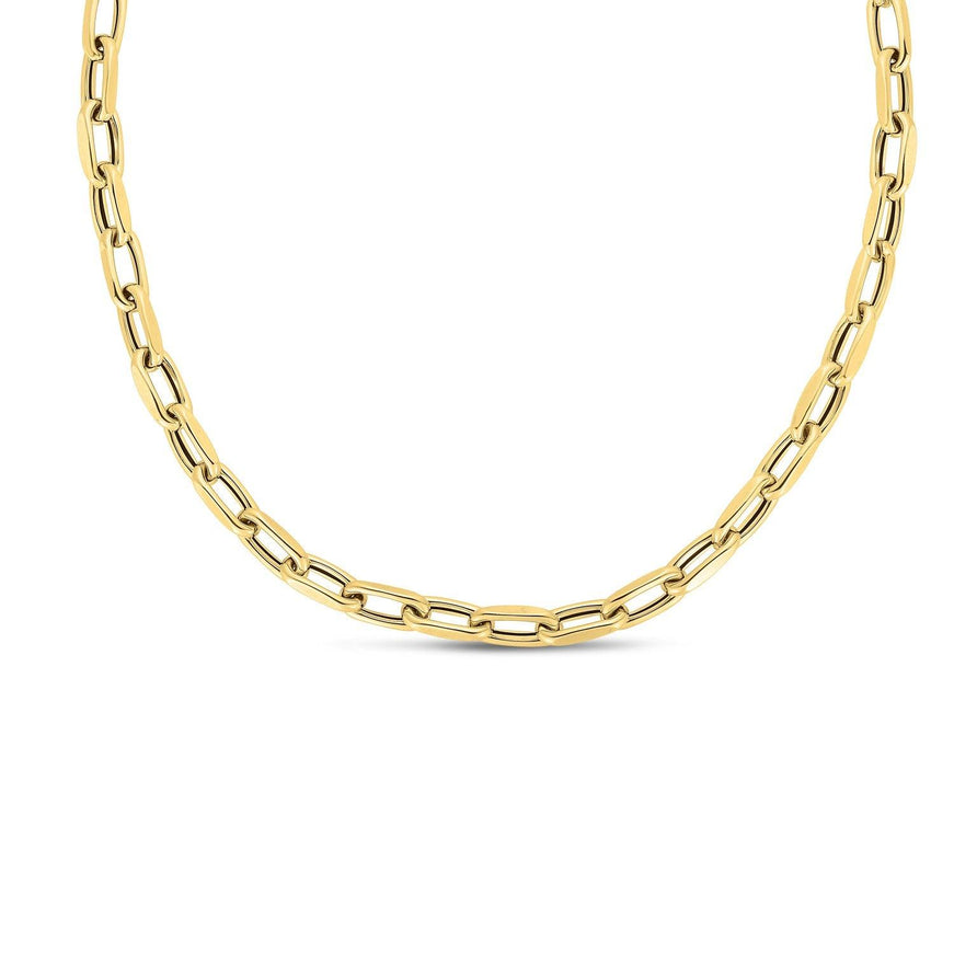 14k Yellow Gold French Cable Link Necklace (6mm) - Ellie Belle