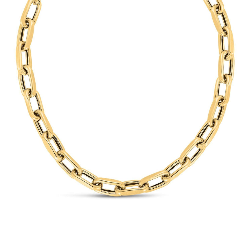 14k Yellow Gold French Cable Link Necklace (9mm) - Ellie Belle