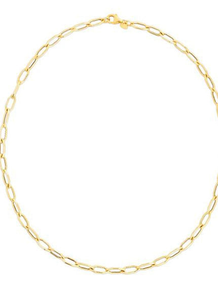 14k Yellow Gold Hexagon Link Necklace - Ellie Belle