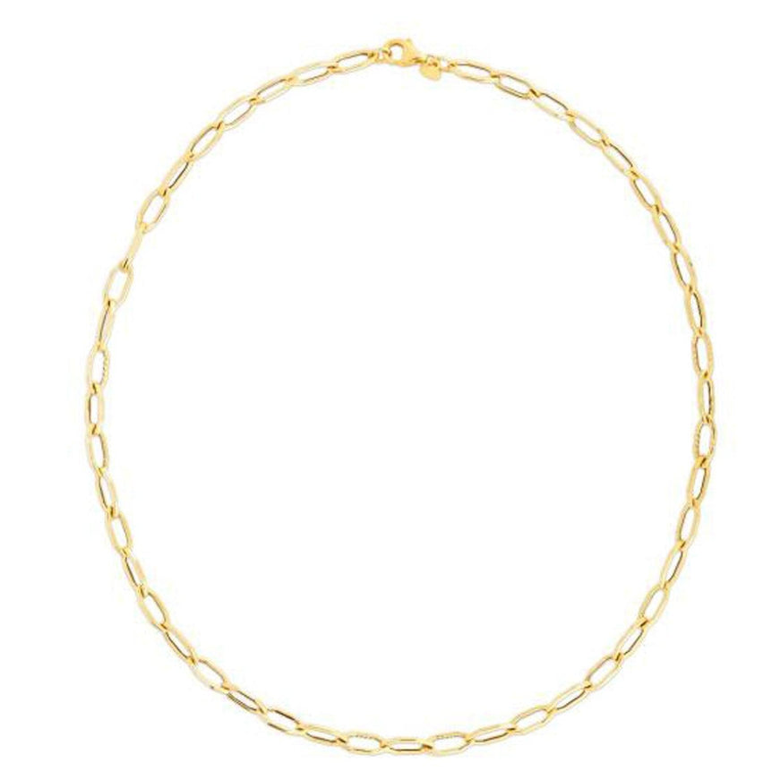 14k Yellow Gold Hexagon Link Necklace - Ellie Belle