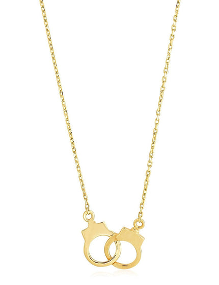 14k Yellow Gold High Polish Handcuff Necklace - Ellie Belle