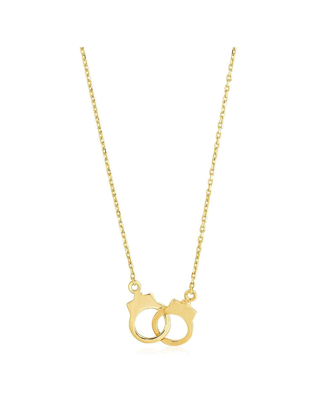 14k Yellow Gold High Polish Handcuff Necklace - Ellie Belle
