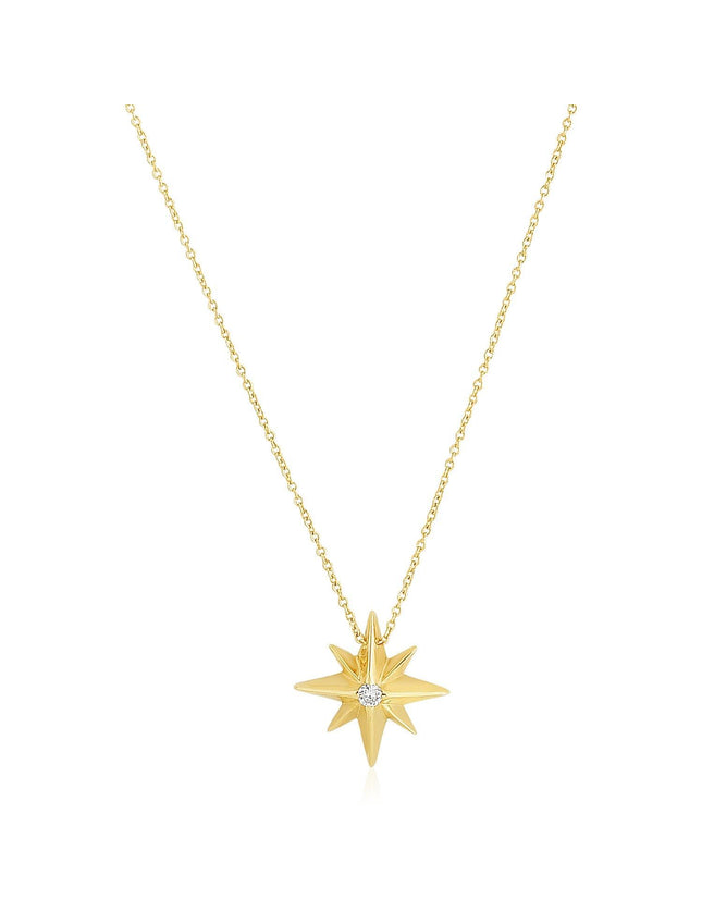 14k Yellow Gold High Polish North Star Necklace - Ellie Belle