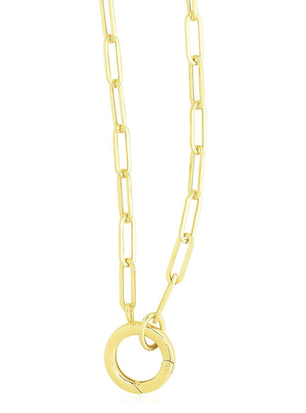 14k Yellow Gold High Polish The Invisible Paperclip Clasp Necklace - Ellie Belle