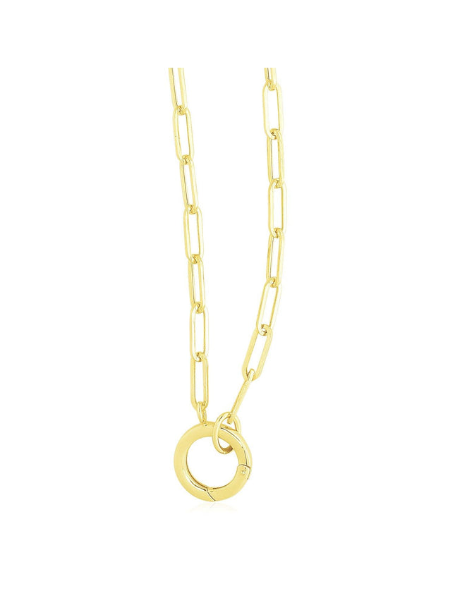 14k Yellow Gold High Polish The Invisible Paperclip Clasp Necklace - Ellie Belle