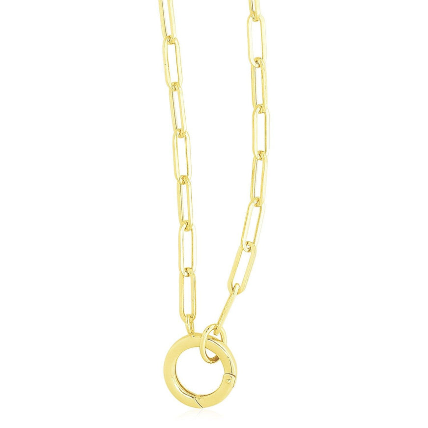 14k Yellow Gold High Polish The Invisible Paperclip Clasp Necklace - Ellie Belle